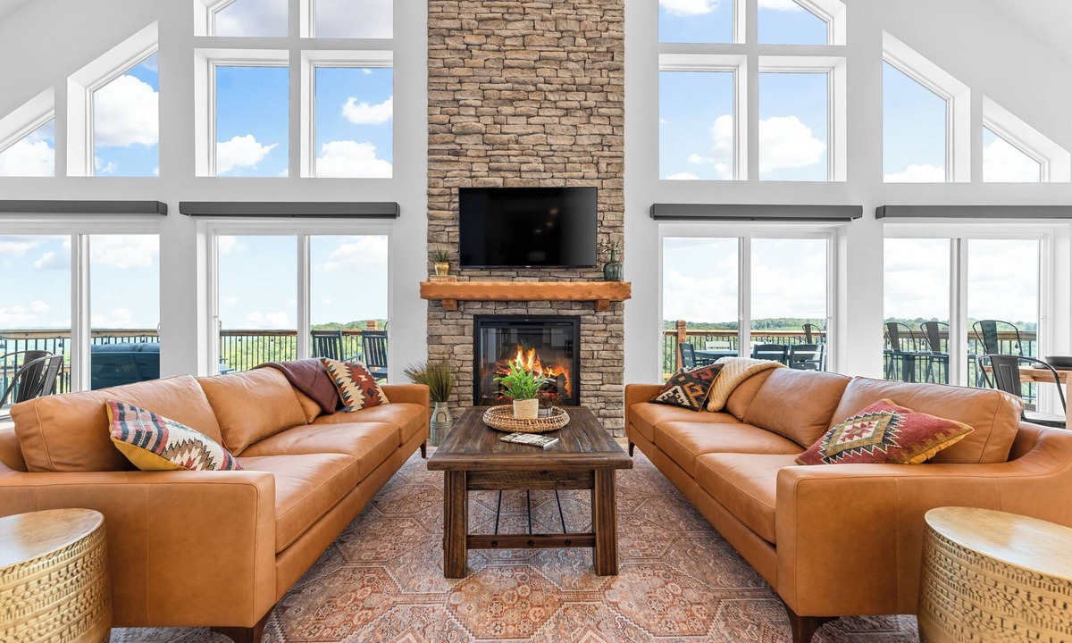 Kimberling City Cabin | New! LAZY RIVER & Pools, Lake View, Game Room, Theater Room, Hot Tub, Fire Pit