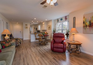 Something new for you ! Water fall and massage chair .Lake, golf course view.
