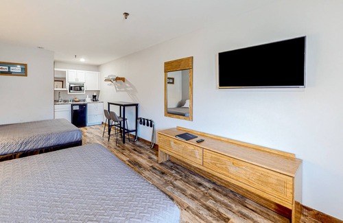 Indian Point Apartment | Studio close to Silver Dollar City with outdoor swimming pool, firepit & grill