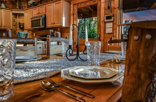Smoky Mountains Cabin | Ali's Dream: Free Attraction Tickets: in Wears Valley with Mountain Views, Hot Tub, & Games