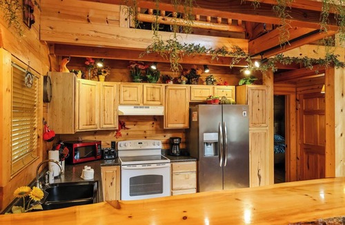 Blue Eye Cabin | Branson Missouri Luxury Log Cabin on Quiet Pine Ridge forest above Lake, Jacuuzi