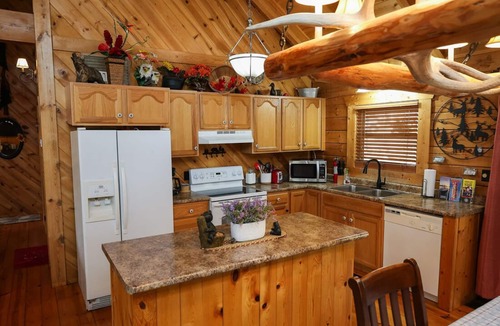 Blue Eye Cabin | Branson MO Log Cabin Private Porch Quiet Mtn. Forest View Above Lake, Handicap