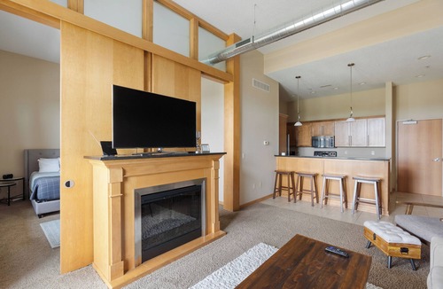 West Des Moines Apartment | Brilliant Penthouse Loft Tall Ceilings & Elevator Walk to Entertainment!