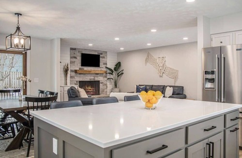 West Omaha House | Elegant 4BR Getaway! Firepit, BBQ & Private Pool!