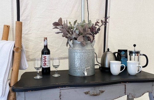 Ignacio RV Rental | Elk Ridge Casita/Glamping in large canvas tent with stunning views