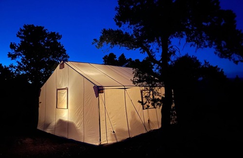 Ignacio RV Rental | Elk Ridge Casita/Glamping in large canvas tent with stunning views