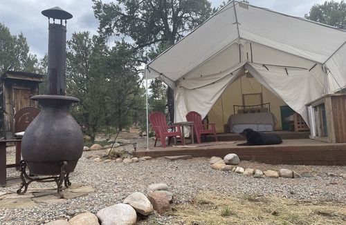Ignacio RV Rental | Elk Ridge Casita/Glamping in large canvas tent with stunning views