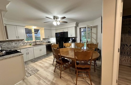 Keyesport Cottage | Escape to our newly remodeled, pet-friendly 3BR/2BA home in Keyesport—just a short walk to Carlyle Lake! Sleeps 7. Perfect for families, enjoy lake days, a full kitchen, workspace, and a cozy fire pit for relaxing evenings.