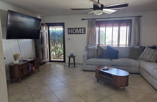 Carlsbad House | Laylas lounge welcomes familes and furr babie as well.