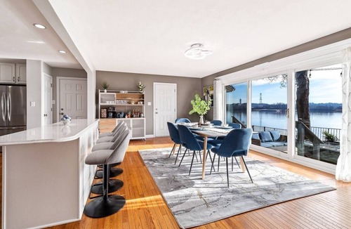 Jeffersonville House | Luxe Riverfront Newspaper Featured w/Hot Tub Sauna Cinema Fire Pit Pets Views