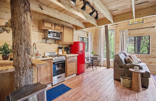 Trenton Cabin | NEW! Cedarbrook Treehouse | Rural Retreat | Hot tub + Dog Friendly