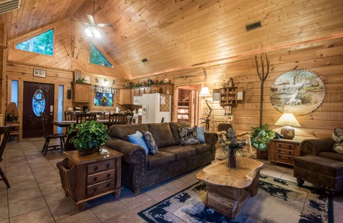 Branson Cedars Cabin | Overlooking pool & playground, walking distance to Thunder Ridge Arena.