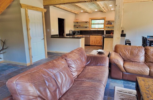 Dolores Cabin | Pet-Friendly Family Lodge Fully Stocked Kitchen Fire Pit WiFi Kids Toys