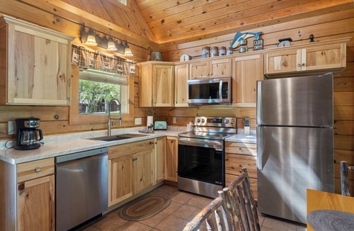 Big Cedars Cabin | Real LogCabin- Near Big Cedar! Private Hot Tub & Grill! Huge Deck Car Charger
