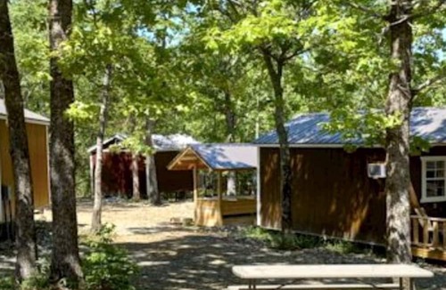 Board Camp Cabin | Rustic Nature Cabin with Relaxing Accessible Stay in Mena, Arkansas