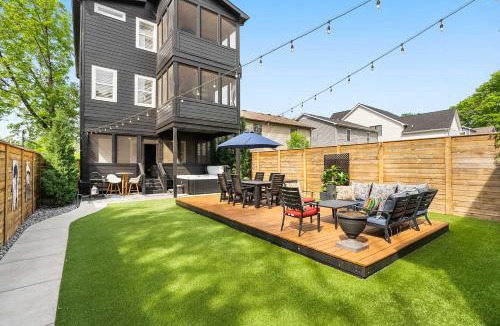 McFerrin Park House | Sophisticated Sanctuary Hot Tub Outdoor Haven