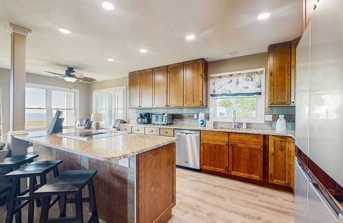 Frisco House | Sound-front house with private washer/dryer, central AC, and private hot tub