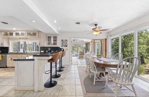 Branson West Cabin | Spacious Cabin w Lake View/Access, Hot Tub, Swim/Boat dock, AC, WiFi, Firepit