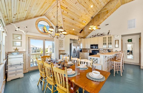Hatteras House | Sprawling & luxe home with pool, hot tub, balconies, grill, game room, & AC