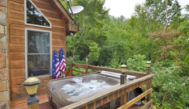 Beautiful, pet friendly secluded cabin with fire place and hot tub.