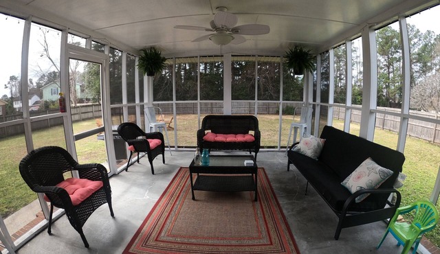 Bright House w/ Fire Pit & Screened-In Porch