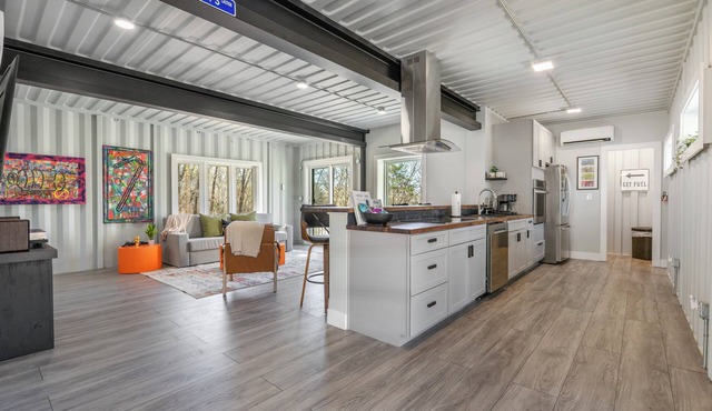 Modern Container Home w/Sauna + Bike Garage