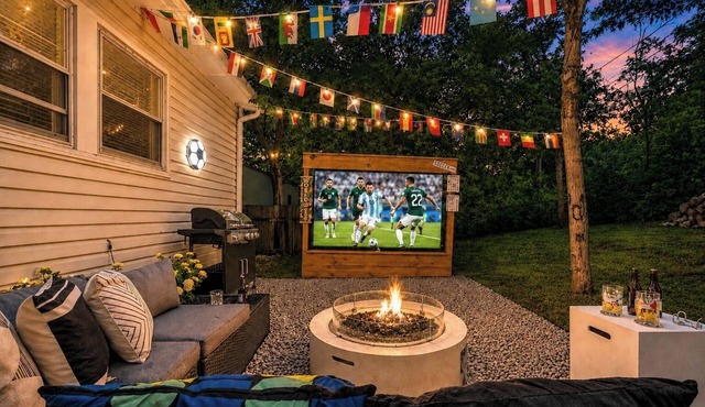 Outdoor Cinema Fire Pit Grill Board Games