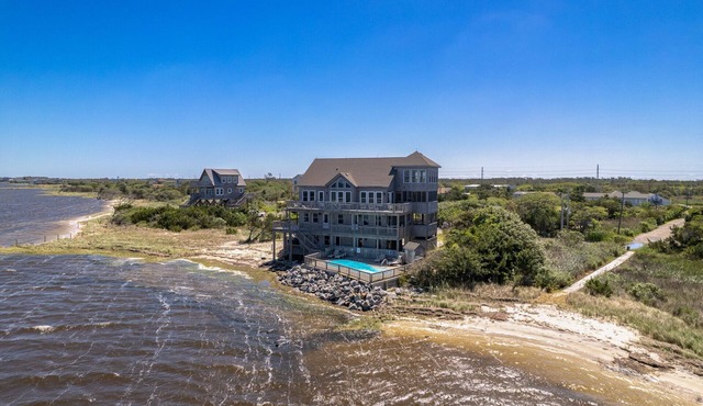 Soundfront Frisco, Great Water Access! Elevator, Pool, Hot Tub, Amazing Sunset Views!