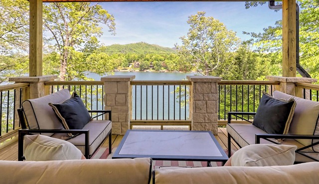 Windjammer Lakehouse by Chatuge Home Concierge | Lakefront · Private Dock w/Covered Boat Slip · Pool Table · SUP & Kayaks · Firepit