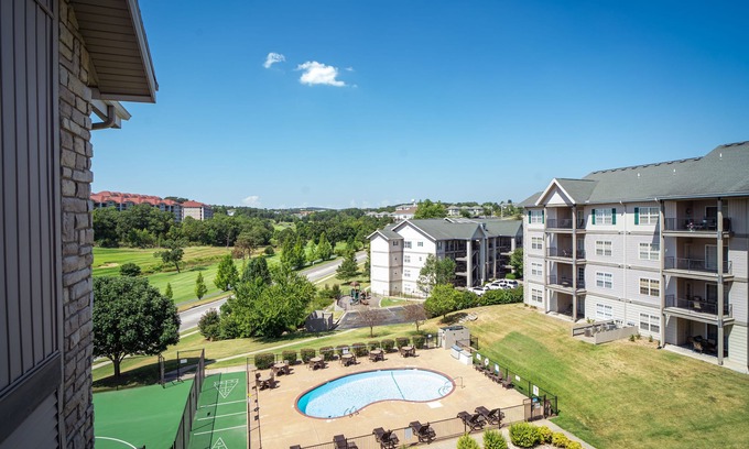 Branson Condo | 2 Bedroom, 2 Bathroom Golf Condo featuring Private, Covered Balcony with Pool View