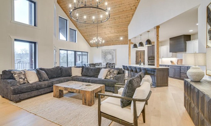 Indian Point House | Fireplace and Lake Access Waterfront Branson Escape