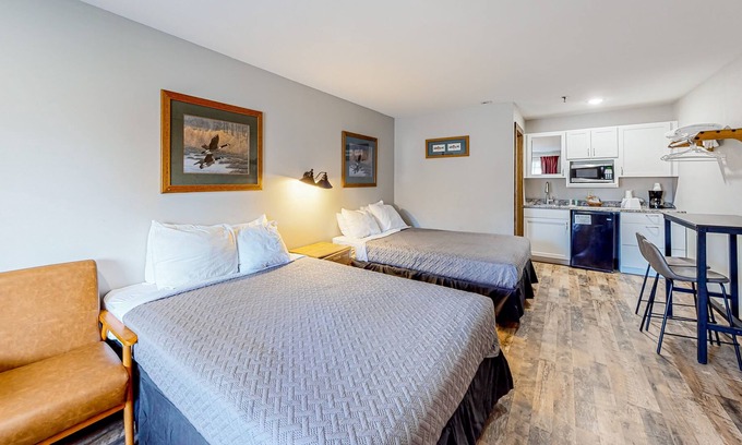 Indian Point Apartment | Studio close to Silver Dollar City with outdoor swimming pool, firepit & grill