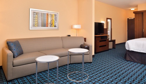 Suite, 1 King Bed with Sofa bed, Hearing Accessible (Transfer Shower)