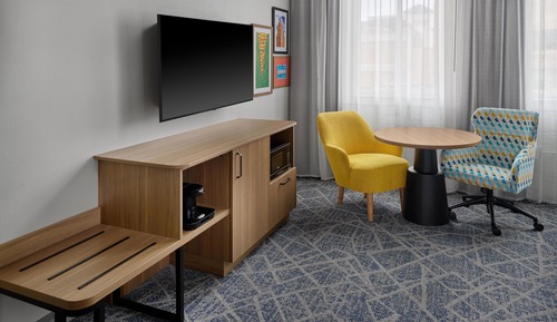 Room, 1 King Bed with Sofa bed, Refrigerator & Microwave